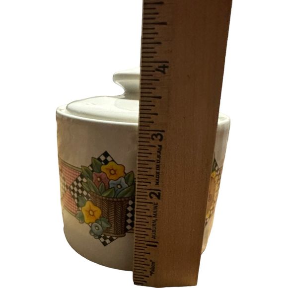 Sakura Garden Time Sugar Bowl & Lid Vintage 90s 1994 Mary Engelbreit Stoneware - Picture 6 of 11
